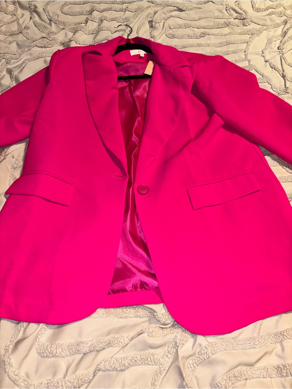 Bright Pink Women's Blazer Jacket - Unbranded